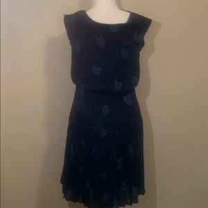 Loft dress size 4 black with green hearts